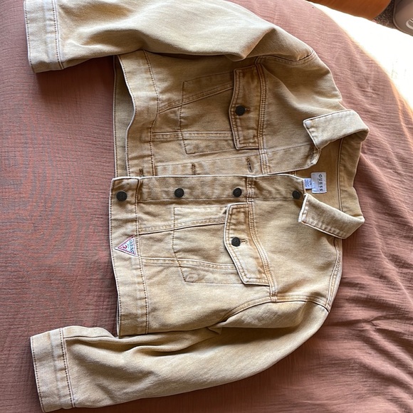 Gold/mustard Guess vintage Cropped Jean Jacket - Picture 2 of 4